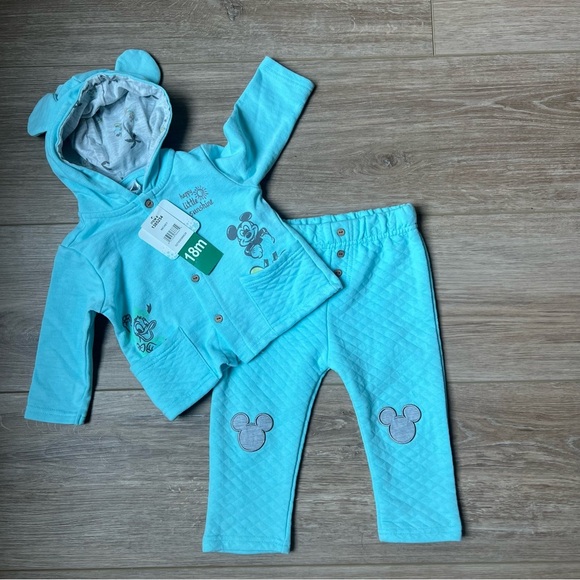 Disney Other - NWT - Disney Turquoise Baby Set with Mickey Mouse sz 18 months
